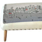 38" White Seattle Daylight Skyline Embroidered Ottoman By Homeroots | Ottomans | Modishstore - 4