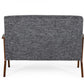 Compact 44" Grey Fabric And Walnut Veneer Loveseat By Homeroots | Loveseats | Modishstore - 6