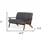 Compact 44" Grey Fabric And Walnut Veneer Loveseat By Homeroots | Loveseats | Modishstore - 8