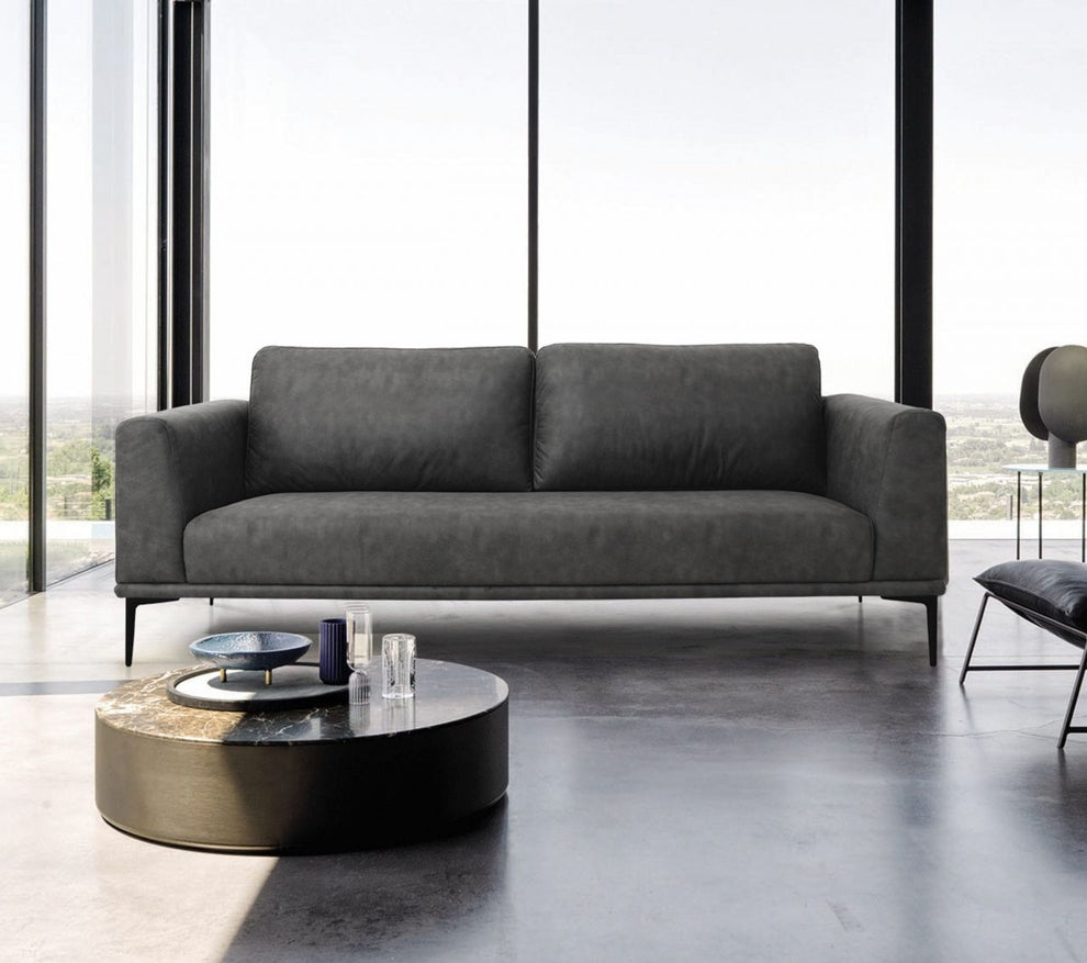 Modern 78" Dark Grey Loveseat With Removable Cushions By Homeroots | Loveseats | Modishstore