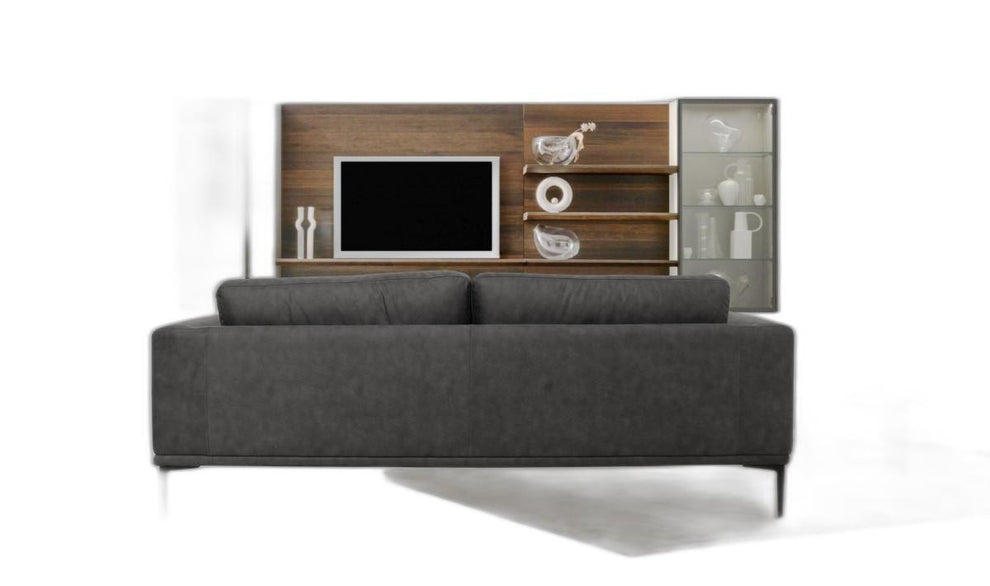 Modern 78" Dark Grey Loveseat With Removable Cushions By Homeroots | Loveseats | Modishstore - 4