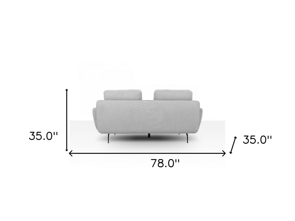 Contempo Retro 78" Light Gray Loveseat By Homeroots | Loveseats | Modishstore - 7