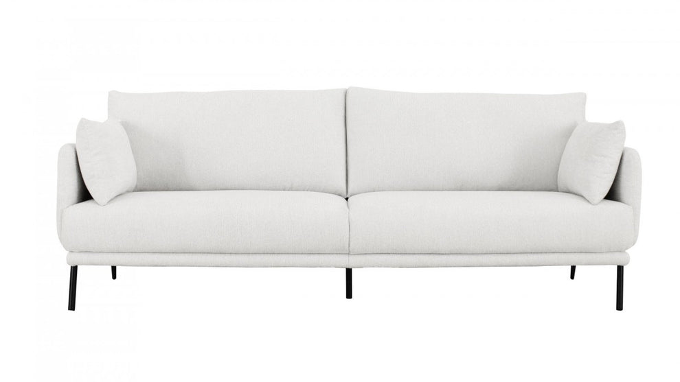 Modern 77" White and Black Fabric Loveseat By Homeroots | Loveseats | Modishstore - 2