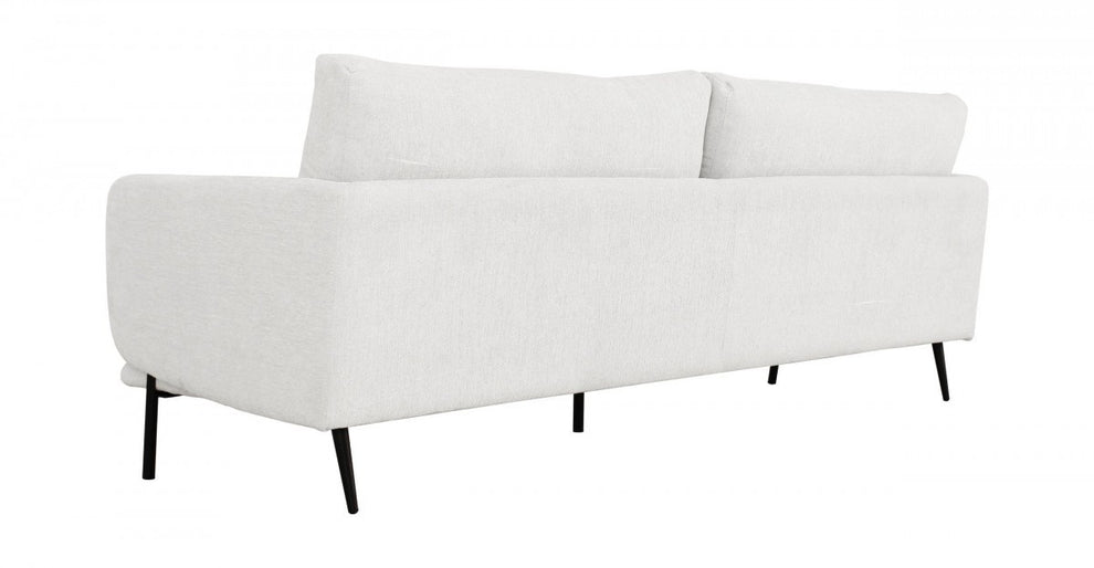 Modern 77" White and Black Fabric Loveseat By Homeroots | Loveseats | Modishstore - 4