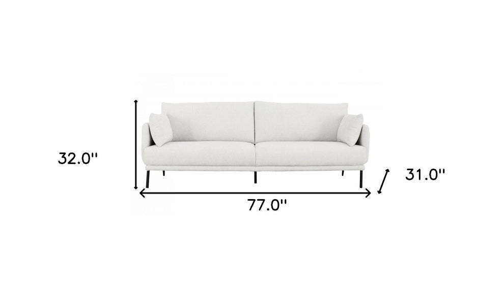 Modern 77" White and Black Fabric Loveseat By Homeroots | Loveseats | Modishstore - 5