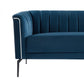 76" Blue Three Person Standard Metal Legs Sofa By Homeroots | Sofas | Modishstore - 6