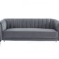 76" Dark Grey Three Person Standard Metal Legs Sofa By Homeroots | Sofas | Modishstore - 2