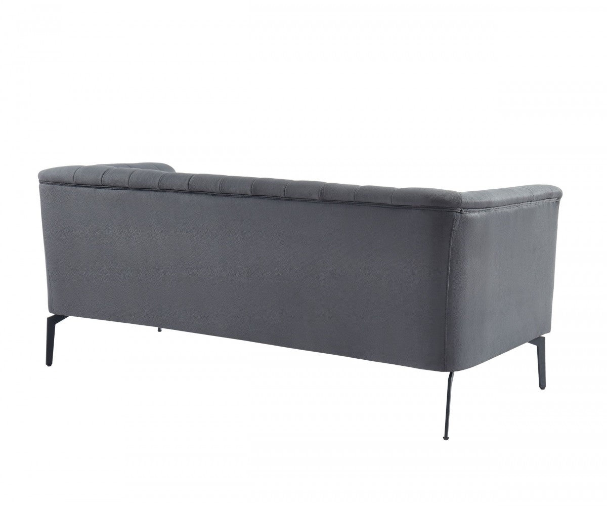 76" Dark Grey Three Person Standard Metal Legs Sofa By Homeroots | Sofas | Modishstore - 4