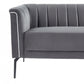 76" Dark Grey Three Person Standard Metal Legs Sofa By Homeroots | Sofas | Modishstore - 5