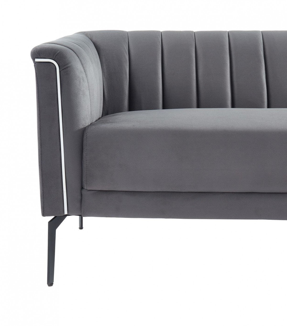 76" Dark Grey Three Person Standard Metal Legs Sofa By Homeroots | Sofas | Modishstore - 5