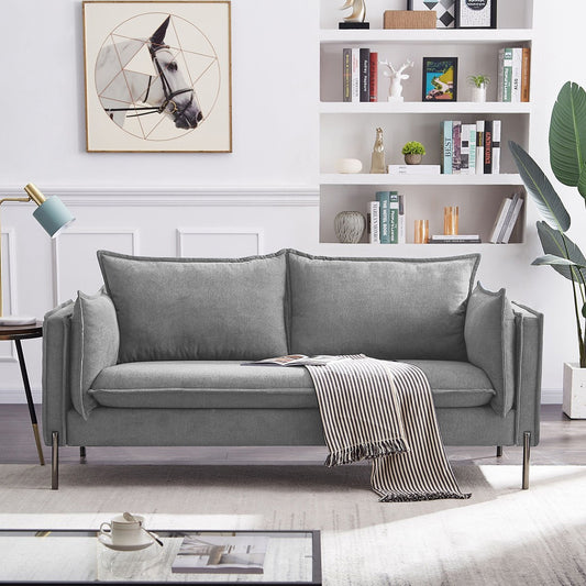 87" Grey Three Person Standard Metal Legs Sofa By Homeroots | Sofas | Modishstore