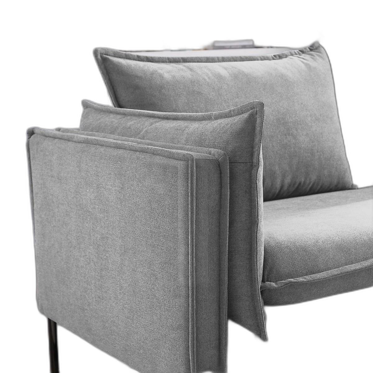 87" Grey Three Person Standard Metal Legs Sofa By Homeroots | Sofas | Modishstore - 6