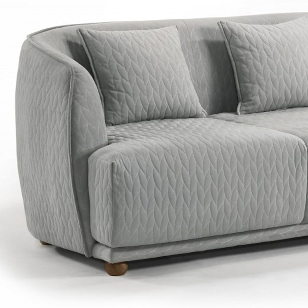 Modern 68" Light Gray Quilted Sofa By Homeroots | Sofas | Modishstore - 3