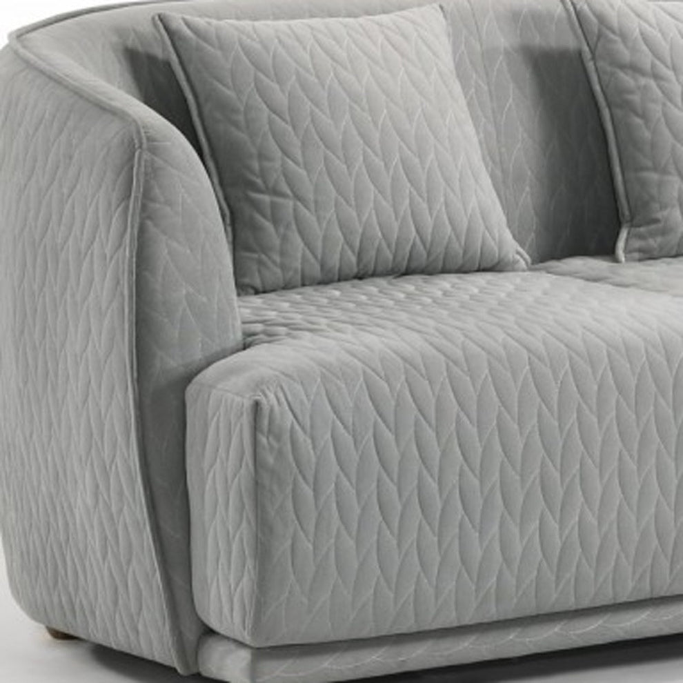 Modern 68" Light Gray Quilted Sofa By Homeroots | Sofas | Modishstore - 4