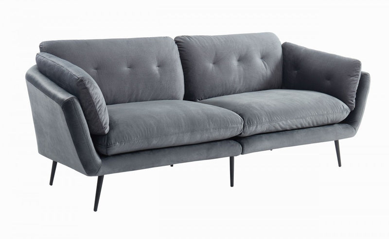 Modern 84" Dark Grey Sofa With Two Cushions By Homeroots | Sofas | Modishstore