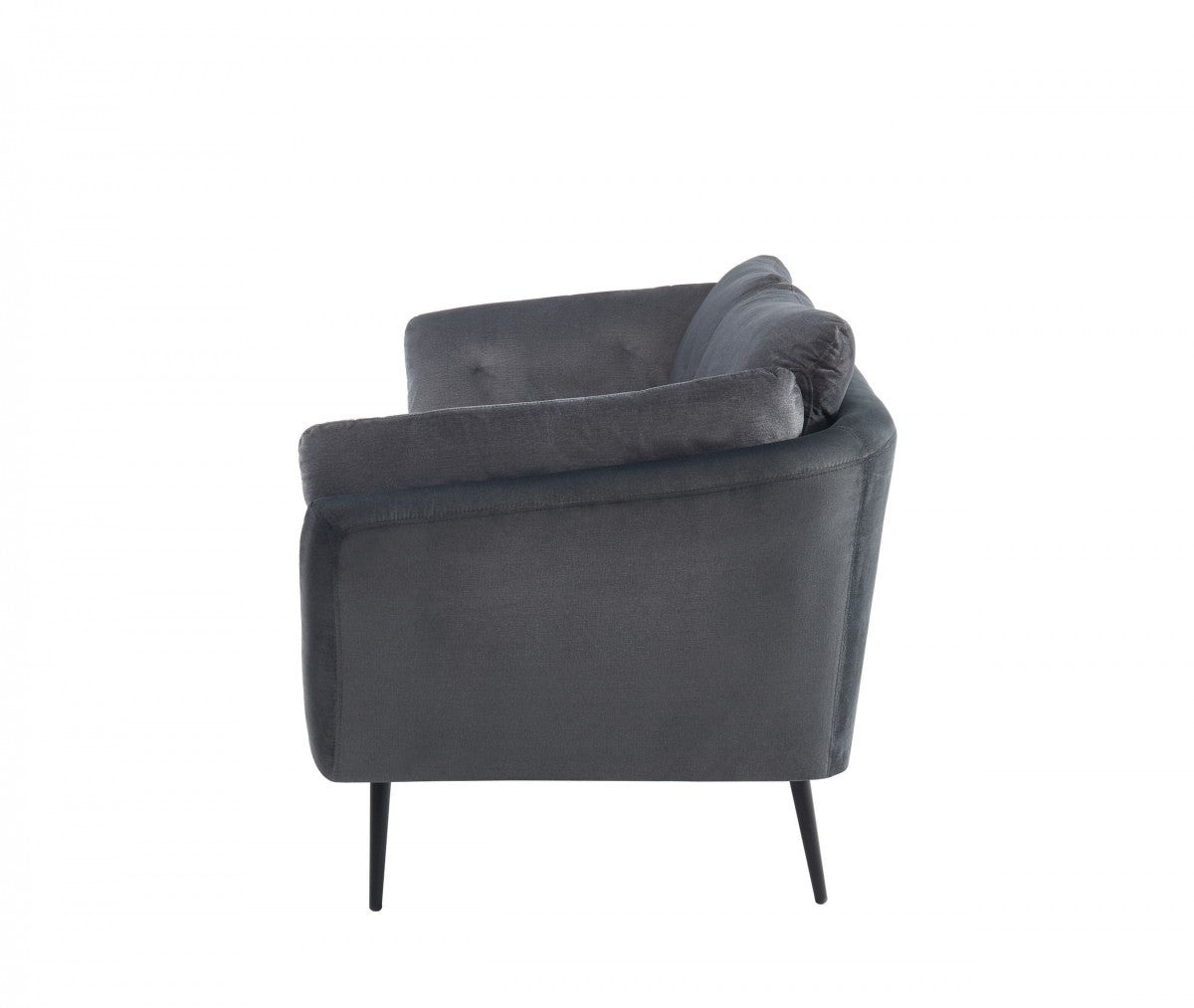Modern 84" Dark Grey Sofa With Two Cushions By Homeroots | Sofas | Modishstore - 3