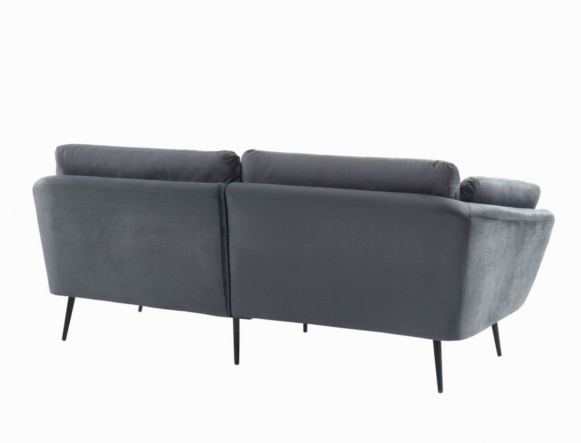 Modern 84" Dark Grey Sofa With Two Cushions By Homeroots | Sofas | Modishstore - 4