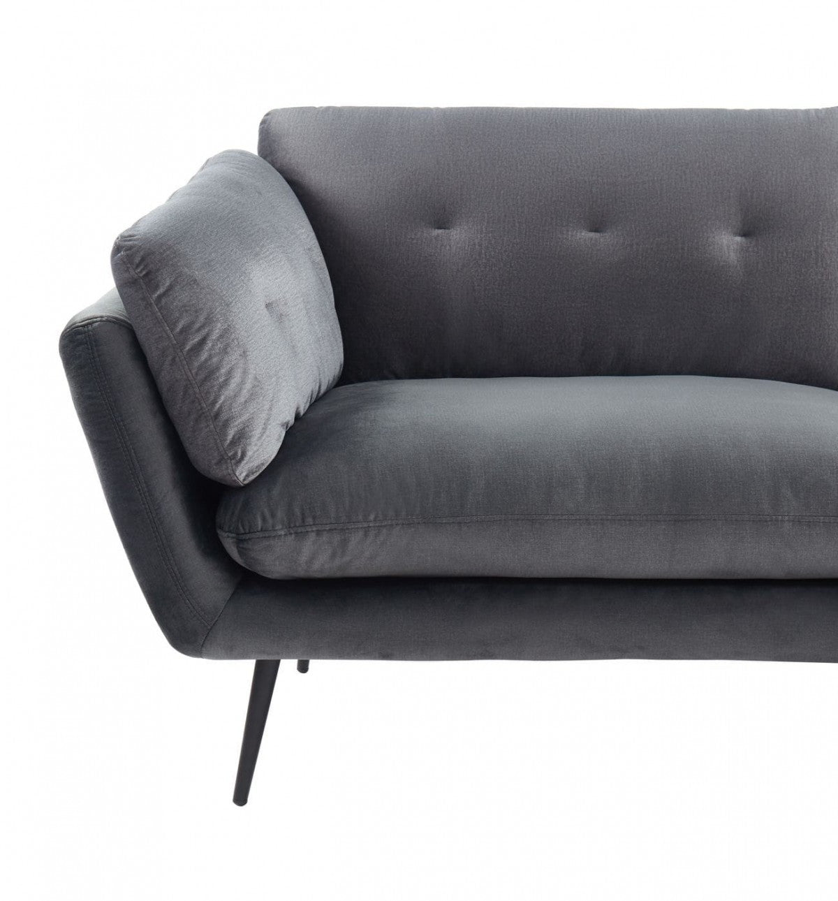 Modern 84" Dark Grey Sofa With Two Cushions By Homeroots | Sofas | Modishstore - 5