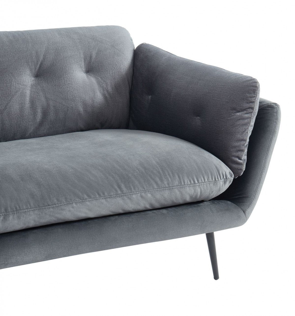 Modern 84" Dark Grey Sofa With Two Cushions By Homeroots | Sofas | Modishstore - 6