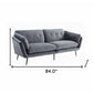 Modern 84" Dark Grey Sofa With Two Cushions By Homeroots | Sofas | Modishstore - 7