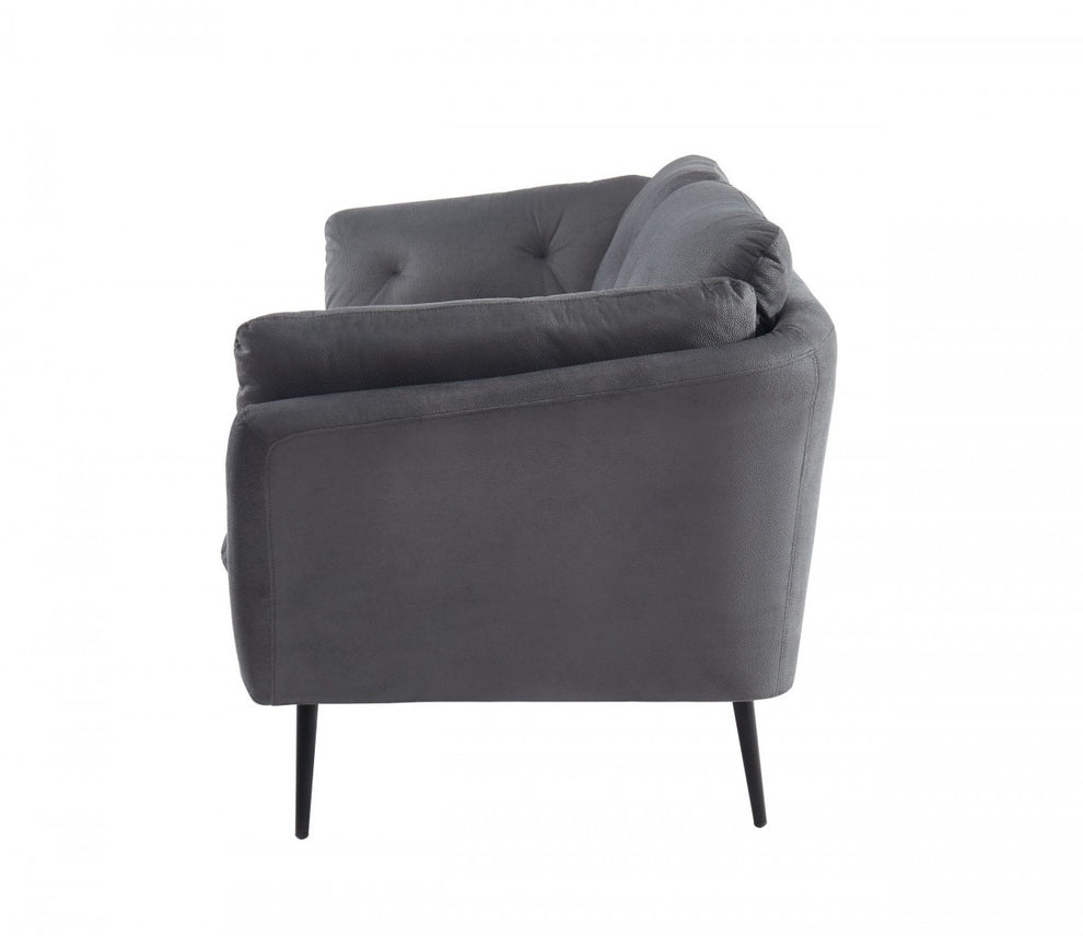 Modern 84" Dark Grey Sofa With Two Cushions By Homeroots | Sofas | Modishstore - 10