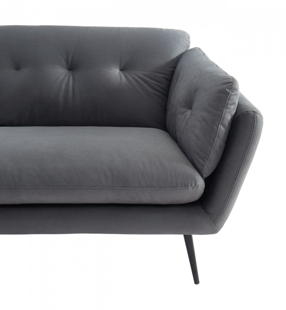 Modern 84" Dark Grey Sofa With Two Cushions By Homeroots | Sofas | Modishstore - 12
