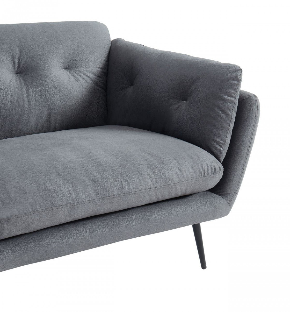 Modern 84" Dark Grey Sofa With Two Cushions By Homeroots | Sofas | Modishstore - 13