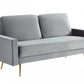 Compact 72" Grey Velvet Sofa With Two Cushions By Homeroots | Sofas | Modishstore