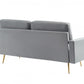Compact 72" Grey Velvet Sofa With Two Cushions By Homeroots | Sofas | Modishstore - 4