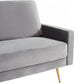 Compact 72" Grey Velvet Sofa With Two Cushions By Homeroots | Sofas | Modishstore - 5