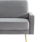 Compact 72" Grey Velvet Sofa With Two Cushions By Homeroots | Sofas | Modishstore - 6