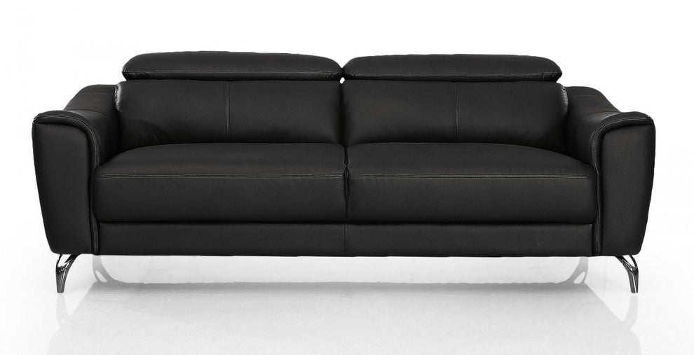 Urban 80" Brown Leather Adjustable Headrest Sofa By Homeroots | Sofas | Modishstore - 6