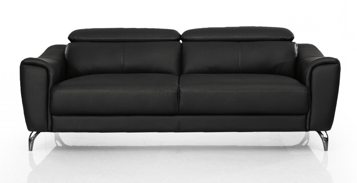 Urban 80" Brown Leather Adjustable Headrest Sofa By Homeroots | Sofas | Modishstore - 9