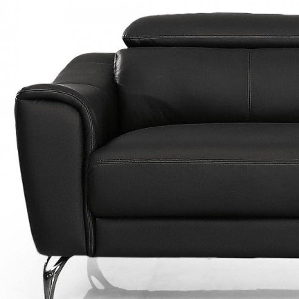 Urban 80" Brown Leather Adjustable Headrest Sofa By Homeroots | Sofas | Modishstore - 10