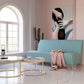 Stylish 71" Light Green Fabric And Gold Sofa By Homeroots | Sofas | Modishstore