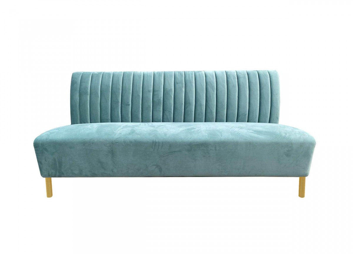 Stylish 71" Light Green Fabric And Gold Sofa By Homeroots | Sofas | Modishstore - 2