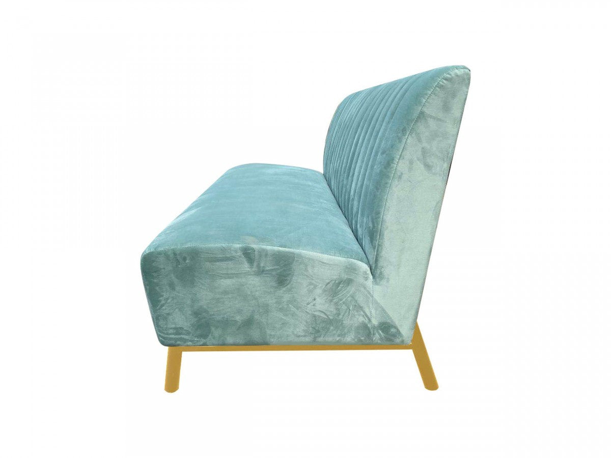 Stylish 71" Light Green Fabric And Gold Sofa By Homeroots | Sofas | Modishstore - 4
