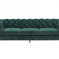 Glam 97" Green Velvet And Gold Accent Sofa By Homeroots | Sofas | Modishstore