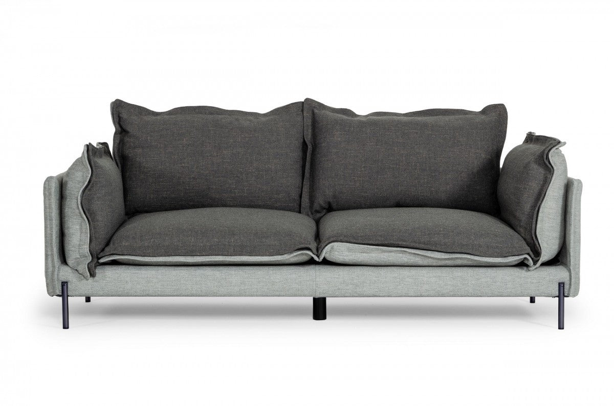 Modern 87" Two Tone Grey Sofa With Reversible Cushions By Homeroots | Sofas | Modishstore - 2