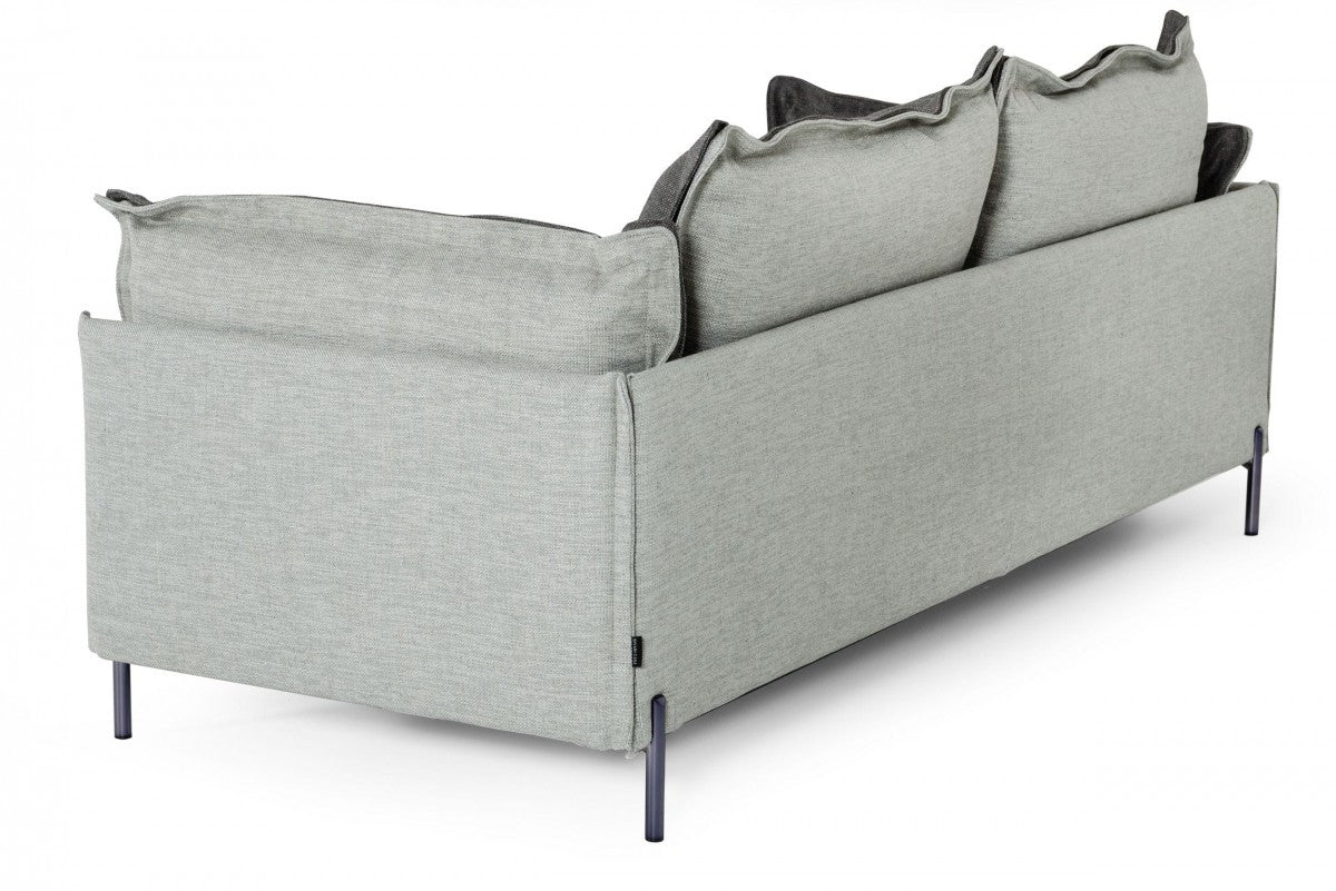Modern 87" Two Tone Grey Sofa With Reversible Cushions By Homeroots | Sofas | Modishstore - 6