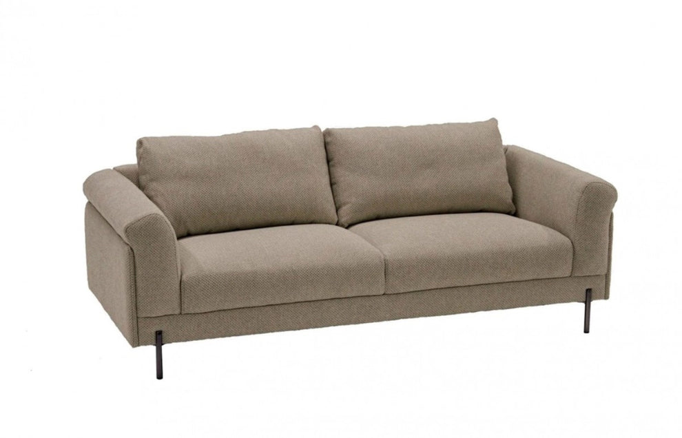 Contemporary 84" Tan Sofa With Two Cushions By Homeroots | Sofas | Modishstore - 2