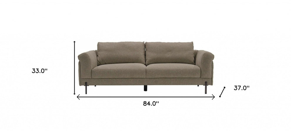 Contemporary 84" Tan Sofa With Two Cushions By Homeroots | Sofas | Modishstore - 8