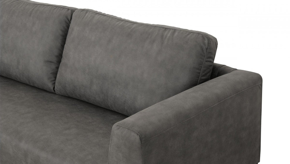 Modern 87" Dark Grey Sofa With Removable Back Cushions By Homeroots | Sofas | Modishstore - 2