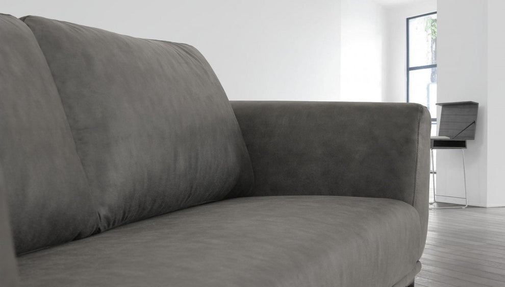 Modern 87" Dark Grey Sofa With Removable Back Cushions By Homeroots | Sofas | Modishstore - 3