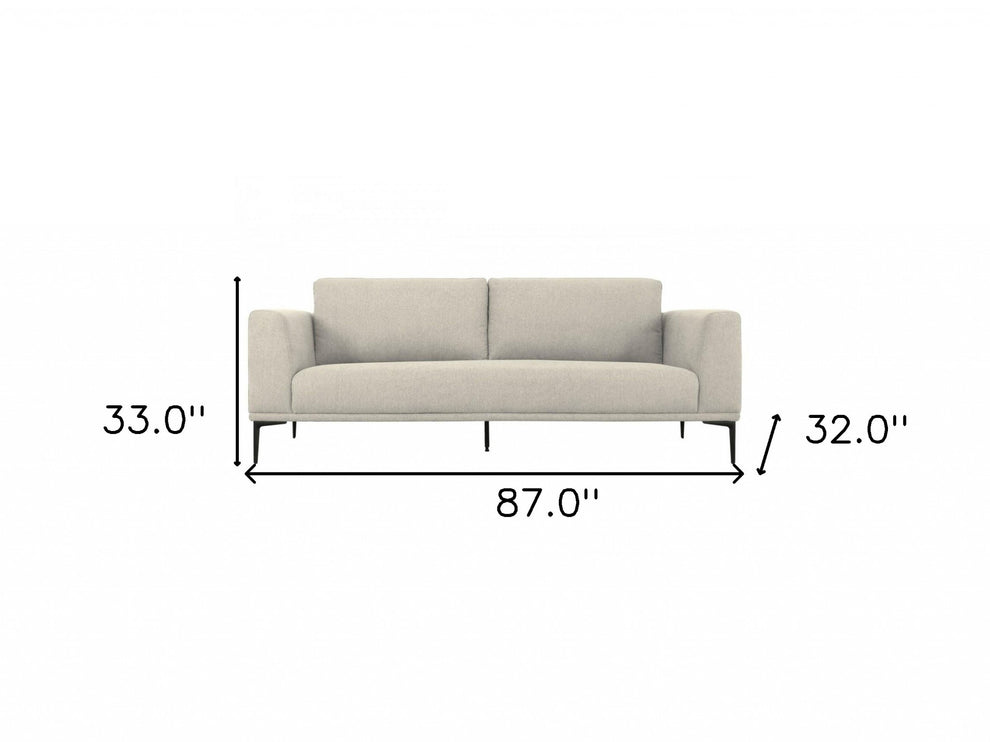 Modern 87" Dark Grey Sofa With Removable Back Cushions By Homeroots | Sofas | Modishstore - 20