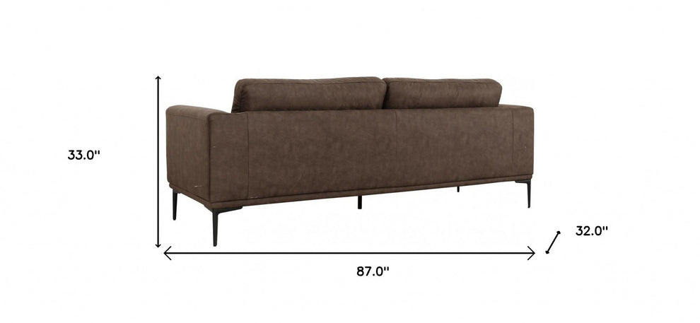 Modern 87" Dark Grey Sofa With Removable Back Cushions By Homeroots | Sofas | Modishstore - 27
