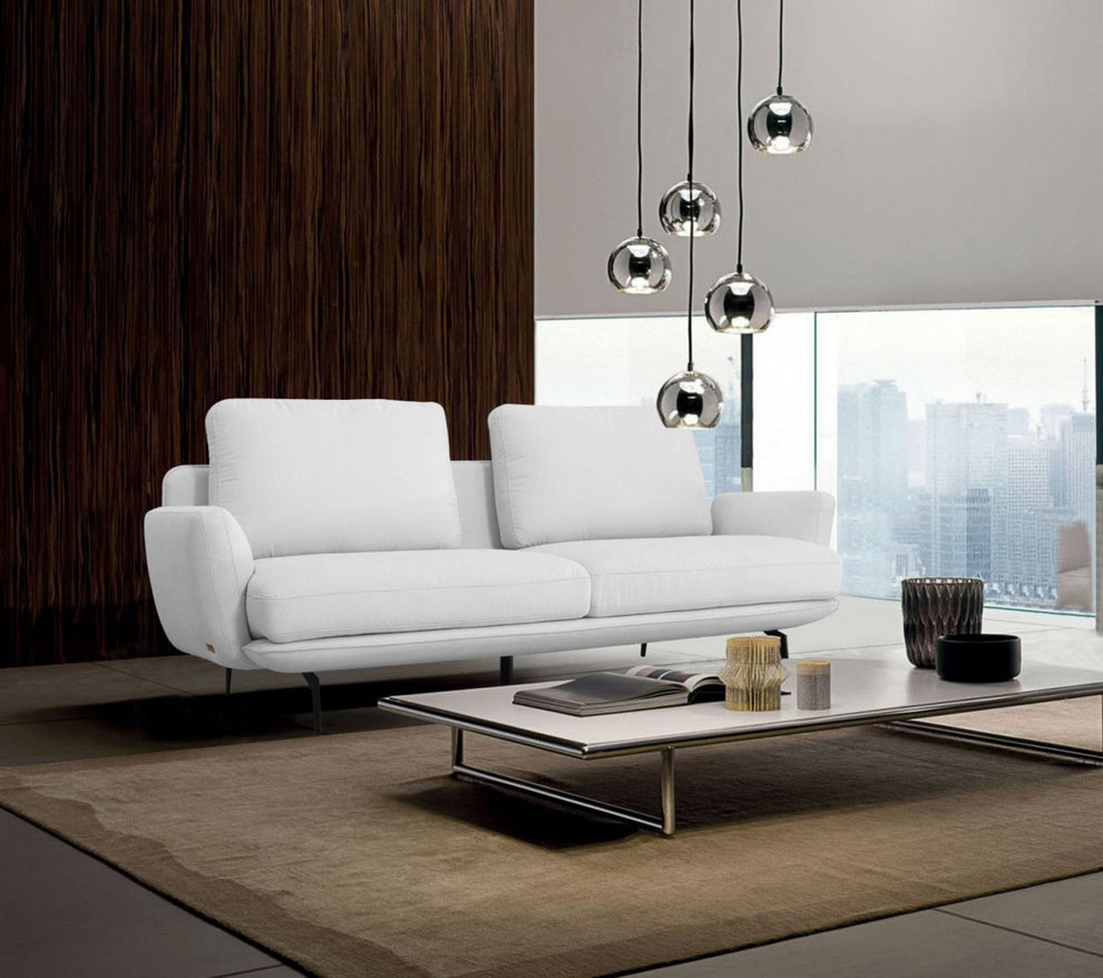 Contempo Retro 89" Creamy Off White Loveseat By Homeroots | Sofas | Modishstore - 2