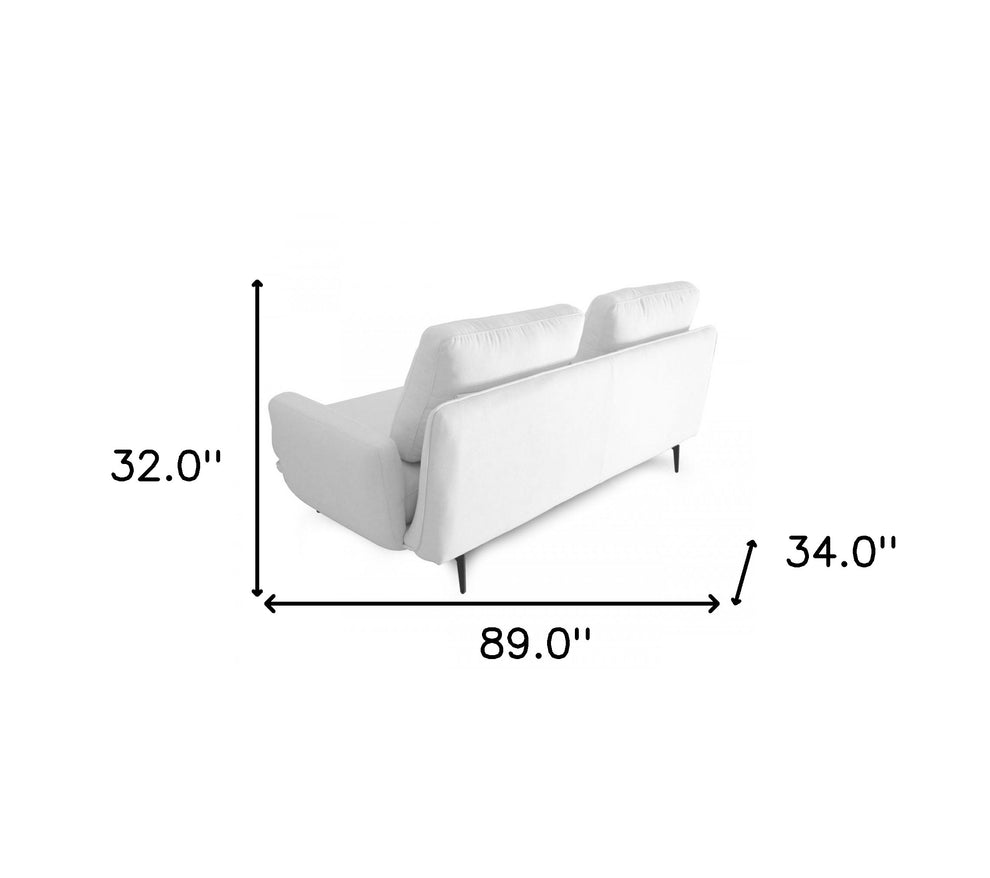 Contempo Retro 89" Creamy Off White Loveseat By Homeroots | Sofas | Modishstore - 7