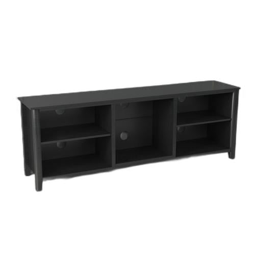 70" Black Open Shelving TV Stand With Bookcase By Homeroots | TV Stands | Modishstore - 5