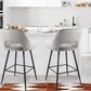 Set Of Two 38" Gray Velvet And Black Open Back Bar Height Chairs By Homeroots | Bar Stools | Modishstore - 5